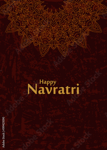 Happy Navratri celebration card in Indian style