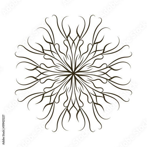 Mandala flower in linear style.