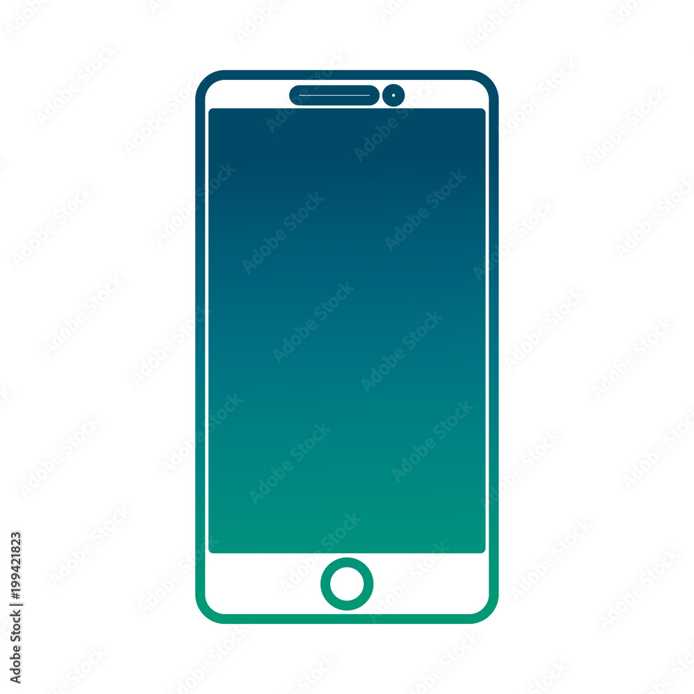 smartphone device wireless technology digital vector illustration degraded green color smartphone device wireless technology digital vector illustration degraded green color
