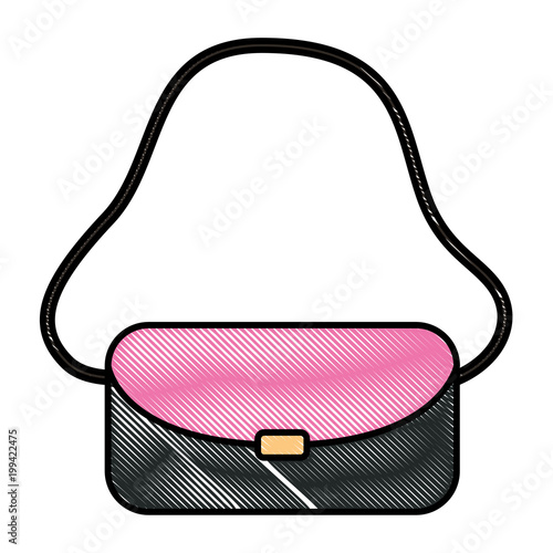 woman handbag fashion accessory with long handle vector illustration