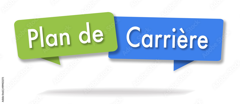 Career plan illustration in two colored bubbles Career plan illustration in two colored bubbles