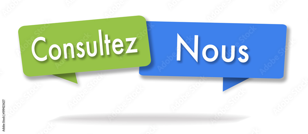 Consult us illustration in two colored bubbles Consult us illustration in two colored bubbles