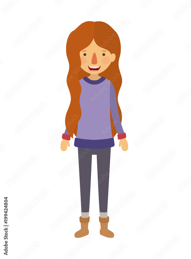 young woman with winter clothes young woman with winter clothes