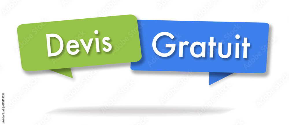Free estimate illustration in two colored bubbles Free estimate illustration in two colored bubbles