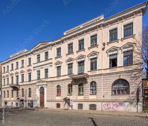 Riga  Latvia historical apartment buildings from the beginning of 20th century