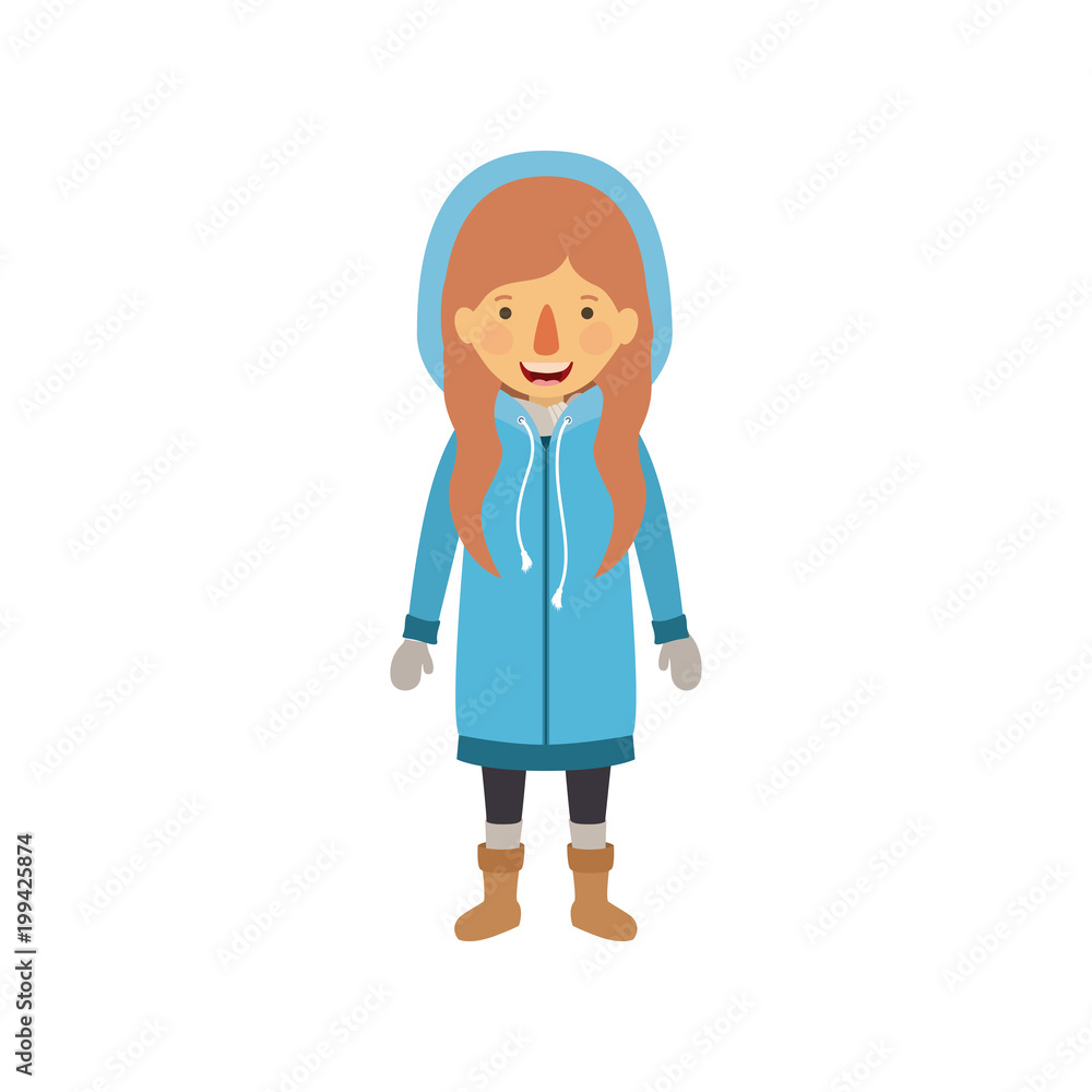 Fototapeta premium little girl with winter clothes
