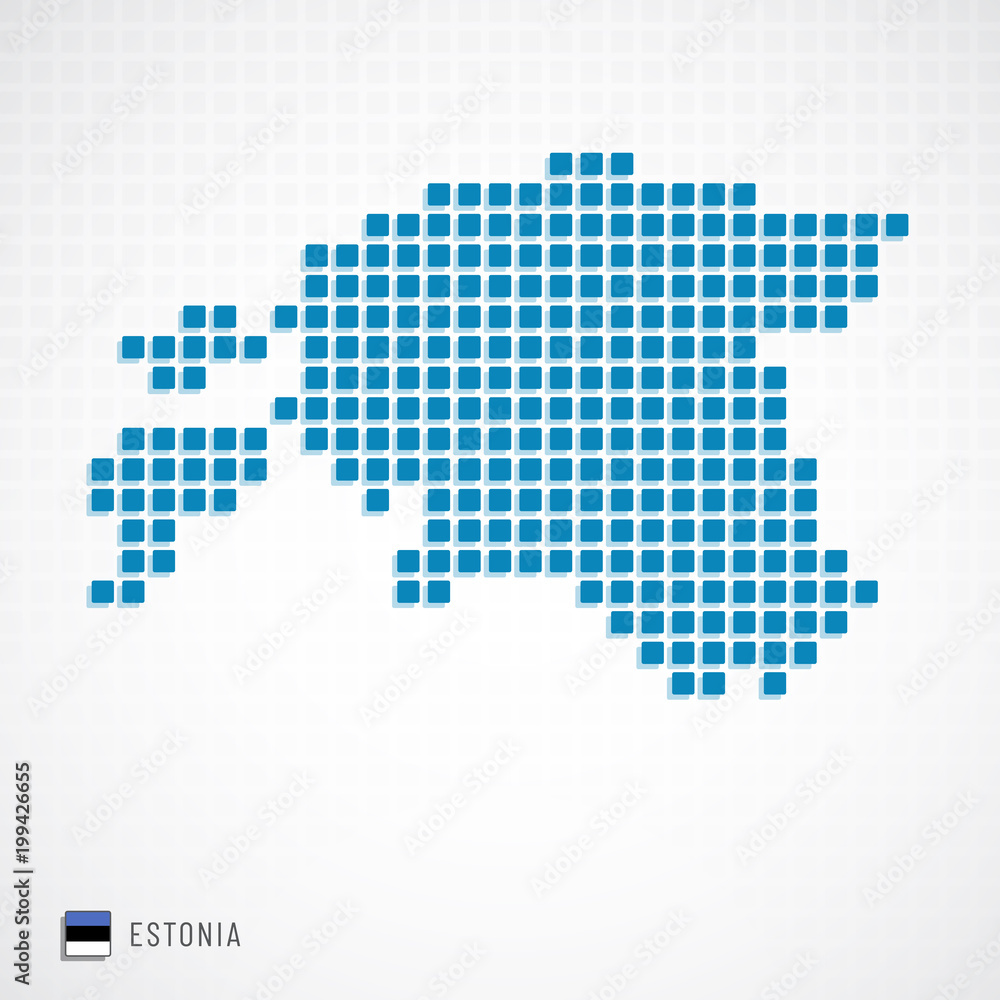 Estonia map and flag icon