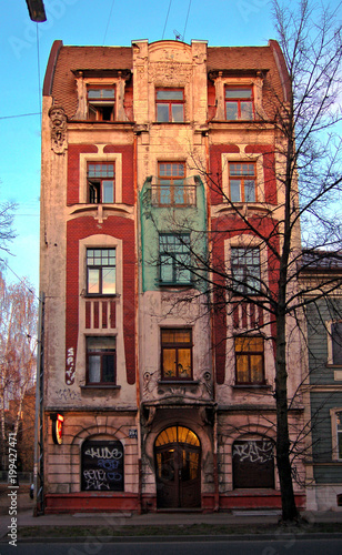 Riga, Latvia historical apartment buildings from the beginning of 20th century © Ikars Kublins