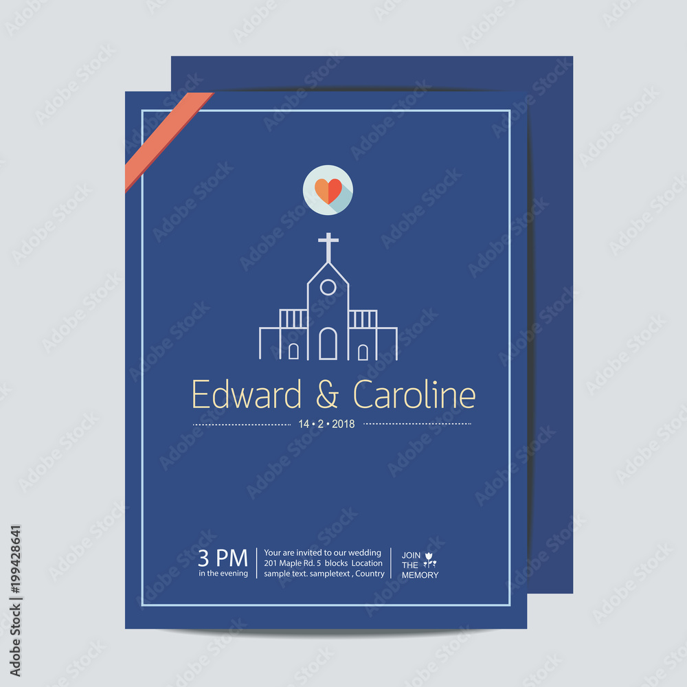 Image 3 for Church Wedding Invitation Card Template