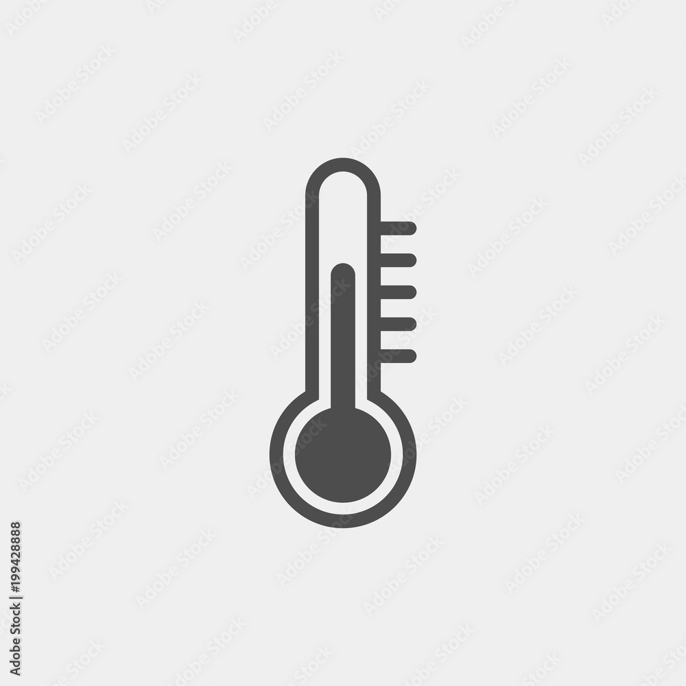 Thermometer flat vector icon. Temperature flat vector icon Thermometer flat vector icon. Temperature flat vector icon