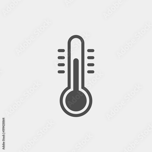 Thermometer flat vector icon. Temperature flat vector icon 