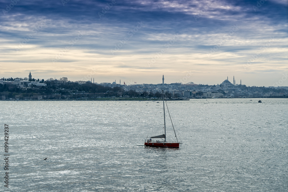 Fototapeta premium Istanbul bosphorus at sunset