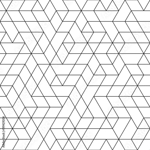 Seamless black and white background for your designs. Modern vector ornament. Geometric abstract pattern