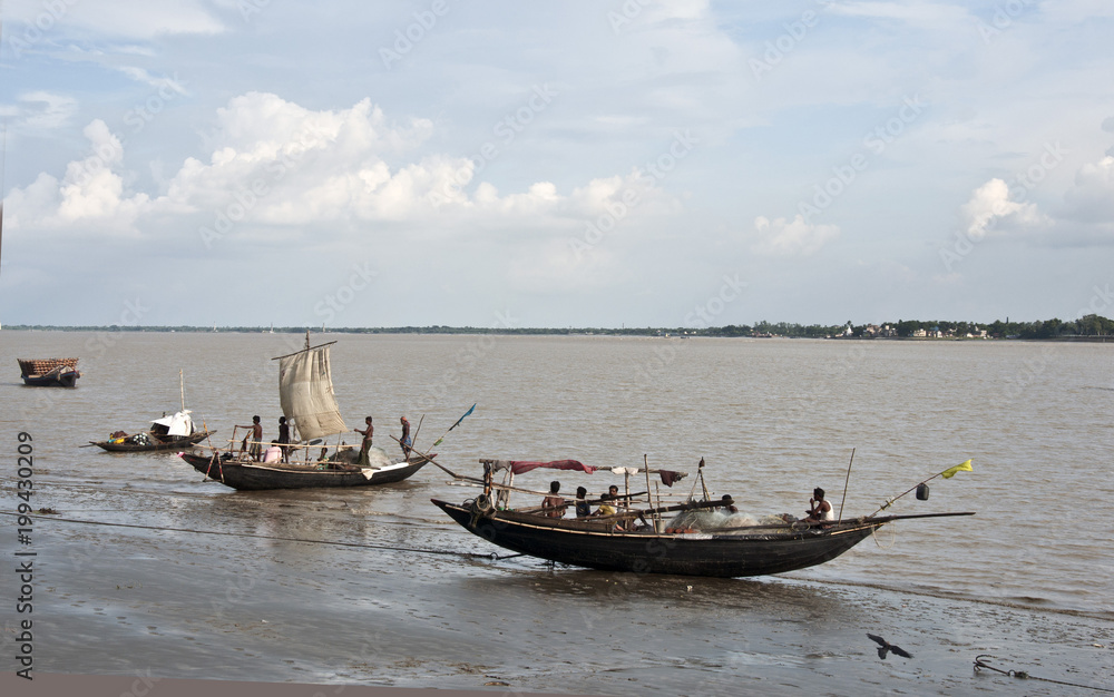 Boats , Fishermen & River