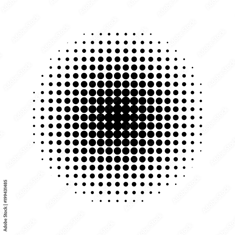 Round halftone screen pattern on white