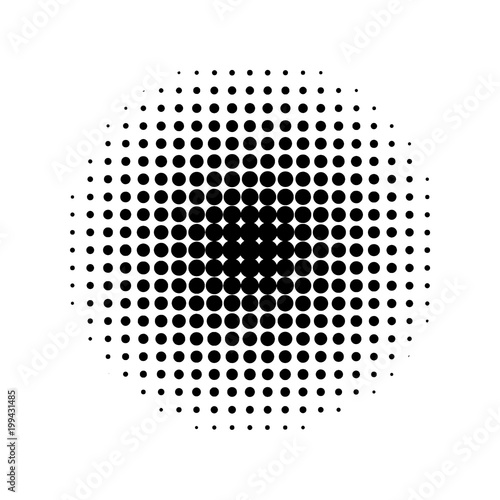 Round halftone screen pattern on white