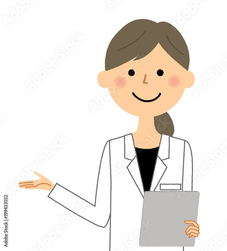 白衣の女性　問診