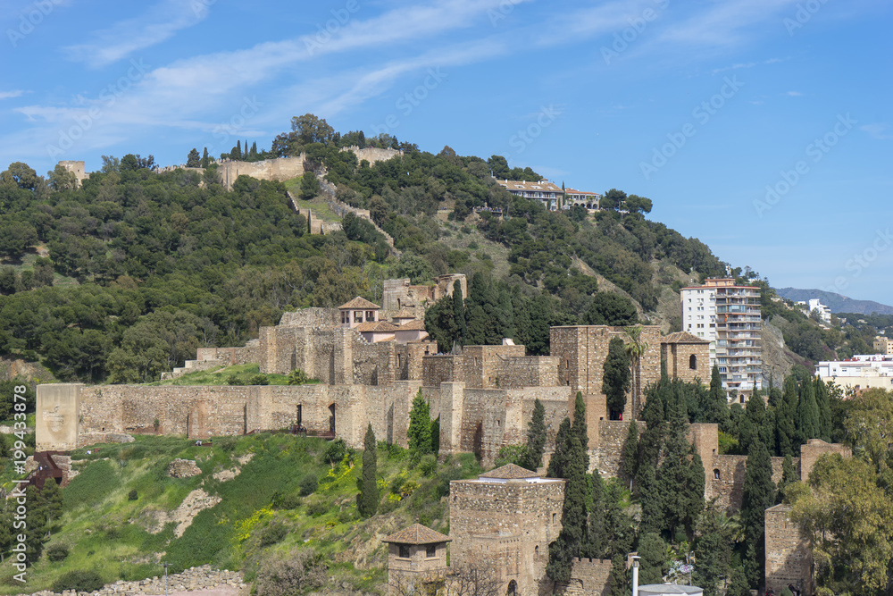 antigua alcazaba nazarí de Málaga, Andalucía