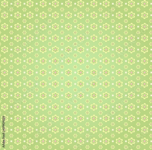 Pattern Flowers wallpaper texture yellow green pink vector