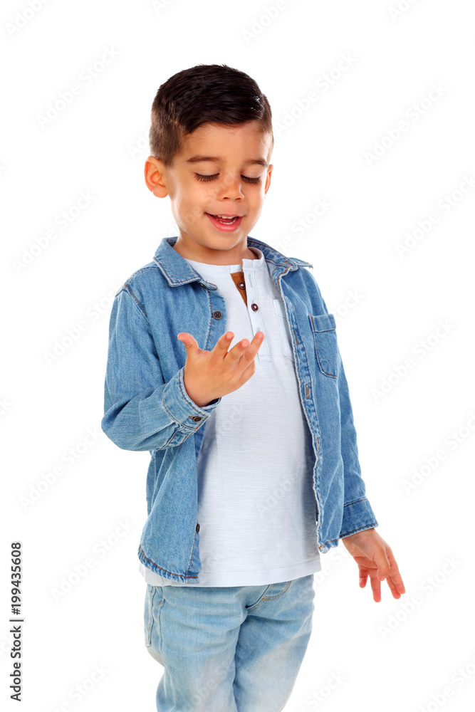 Smiling child counting his fingers Smiling child counting his fingers