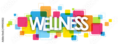 WELLNESS Vector Letters Collage