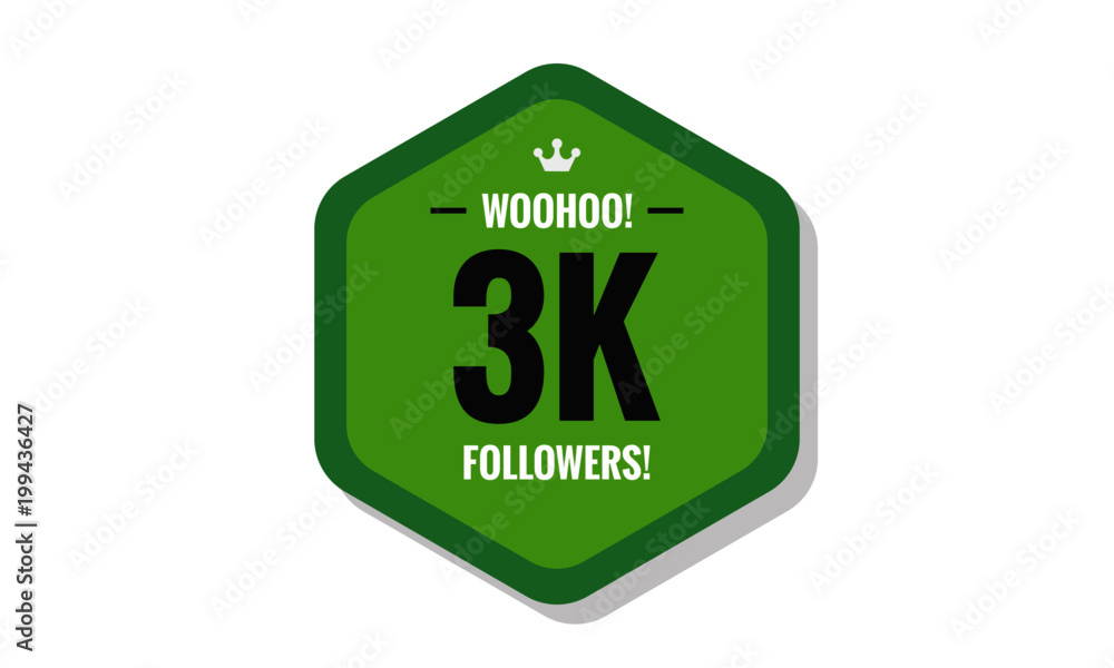 Woohoo 3K Followers Sticker for Social Media Page or Profile Post Woohoo 3K Followers Sticker for Social Media Page or Profile Post