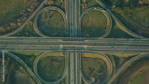 Freeway cloverleaf interchange photo