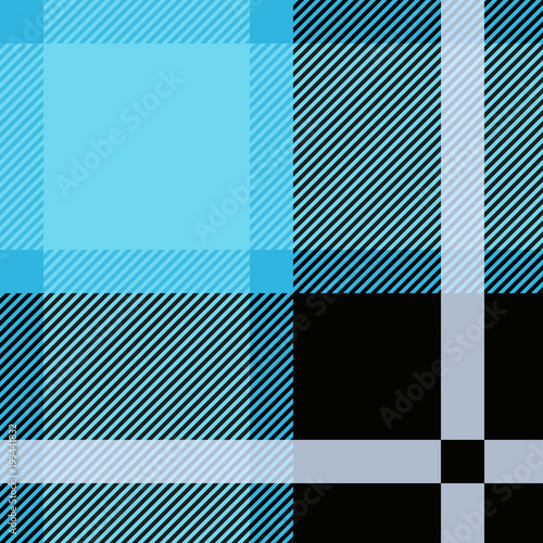 Blue Tartan, plaid seamless pattern. Textured plaid photo