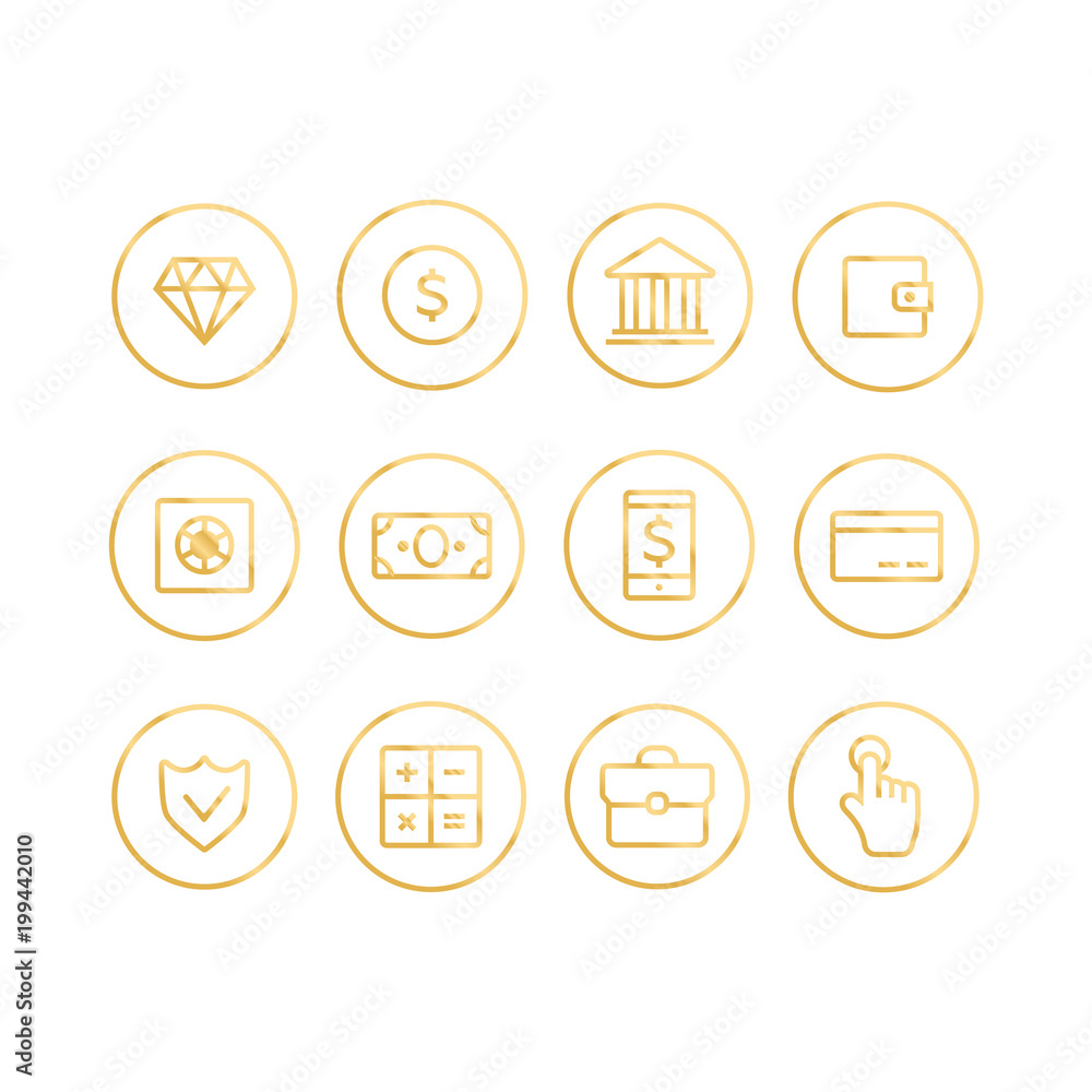 Finance thin icons. Finance icons line style vector Finance thin icons. Finance icons line style vector