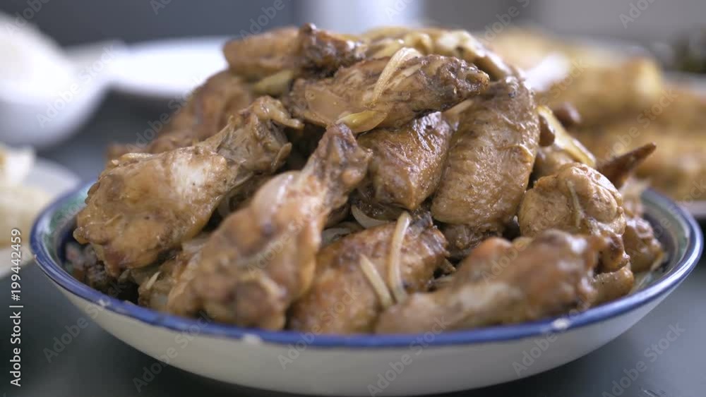 chicken wings with onion asian food