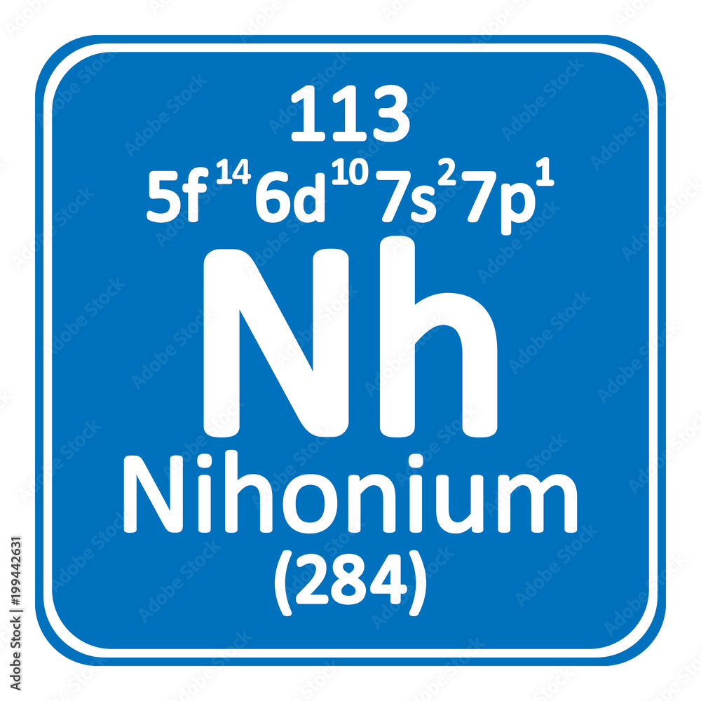 Periodic table element nihonium icon. Periodic table element nihonium icon.