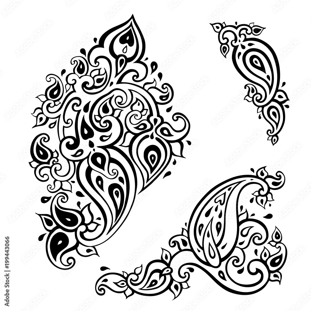 Paisley background. Hand Drawn ornament. Vector illustration Paisley background. Hand Drawn ornament. Vector illustration