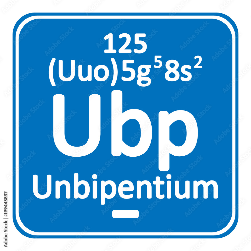 Periodic table element unbipentium icon.