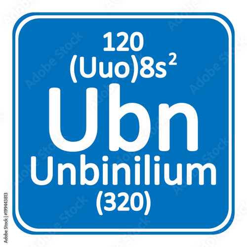 Periodic table element unbinilium icon.