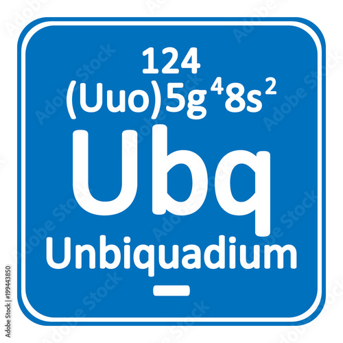 Periodic table element unbinilium icon.