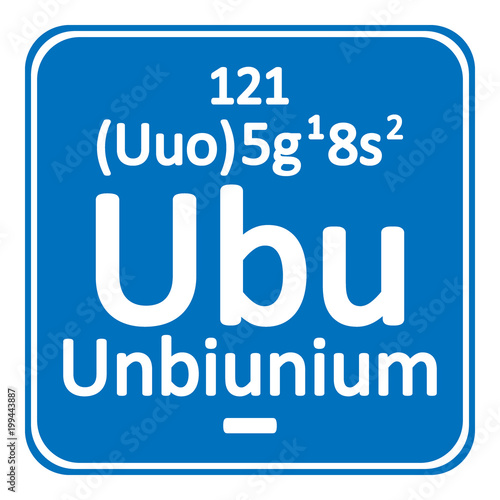 Periodic table element unbinilium icon.