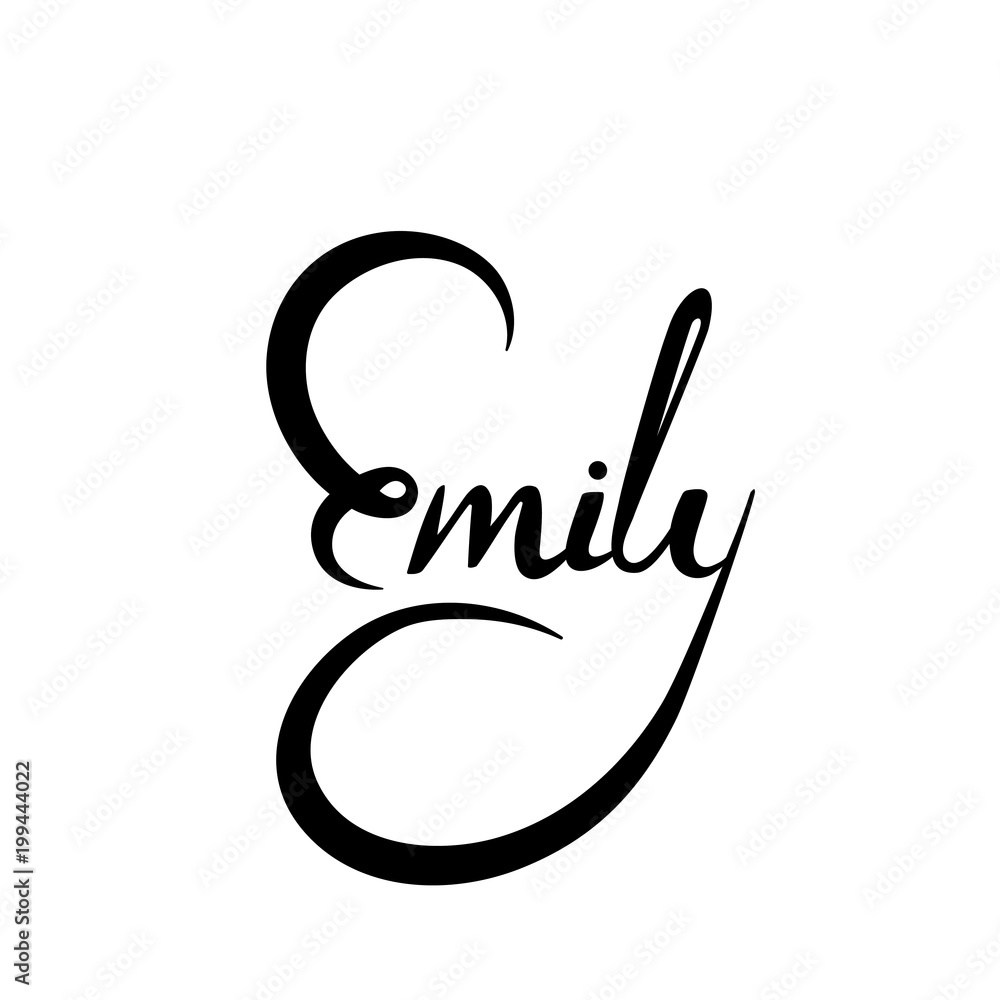 Personal name Emily. Vector handwritten calligraphy set. Personal name Emily. Vector handwritten calligraphy set.