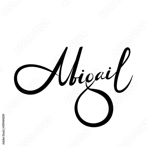 Personal name Abigail. Vector handwritten calligraphy set.