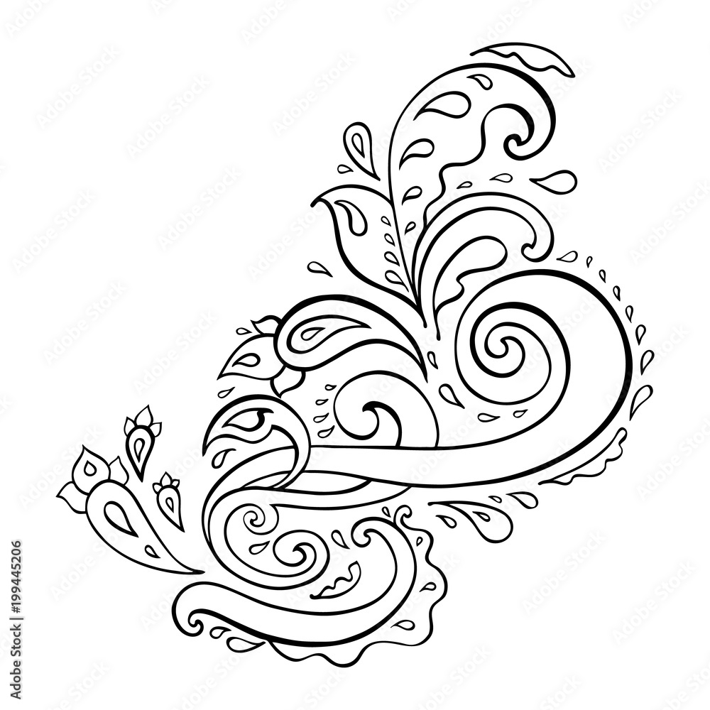 Fototapeta premium Paisley background. Hand Drawn ornament. Vector illustration