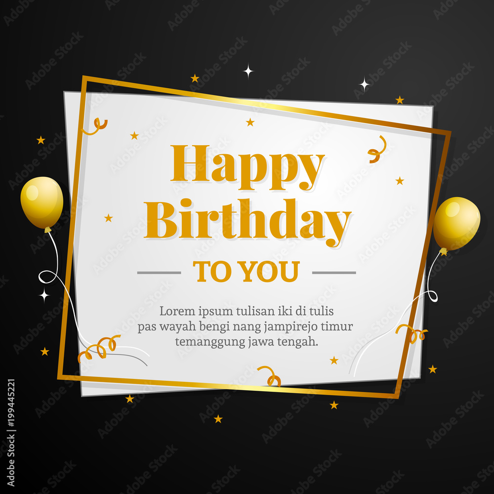 Happy Birthday to You greeting card. Elegant professional banner ...