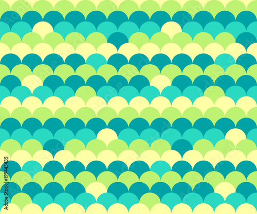 Simple colorful spring green circles, seamless geometric vector pattern