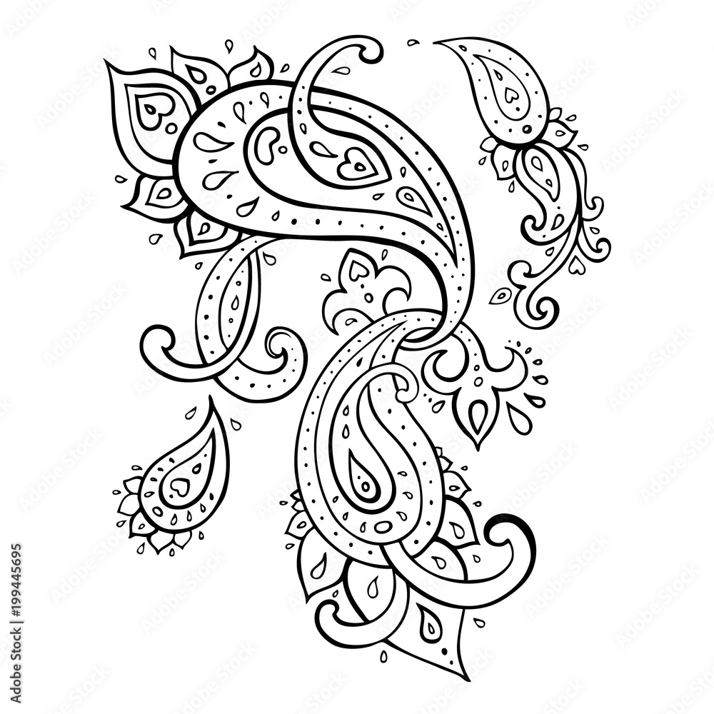 Paisley background. Hand Drawn ornament. Vector illustration Paisley background. Hand Drawn ornament. Vector illustration