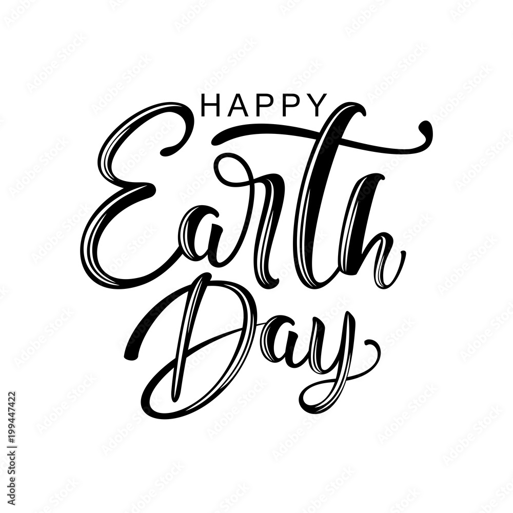 Card with the inscription Earth day. The concept of the environment. Vector design for banner, poster or greeting card. Card with the inscription Earth day. The concept of the environment. Vector design for banner, poster or greeting card.