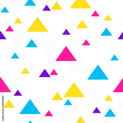 Free Download Abstract triangle seamless pattern background. Modern futuristic illustration for birthday card, party invitation, wallpaper, holiday wrapping paper, fabric, bag print, t shirt,  workshop advertising. - GFXLoad