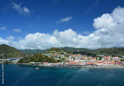 Saint George city port on Grenada