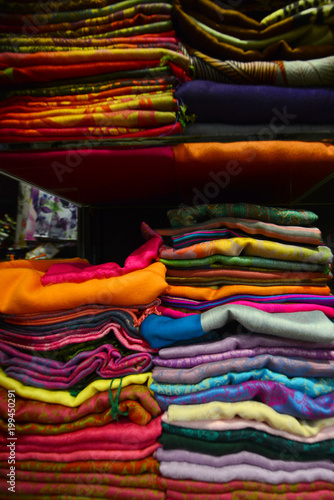  Multicolored silk fabrics