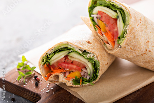 Vegan vegetable wrap photo