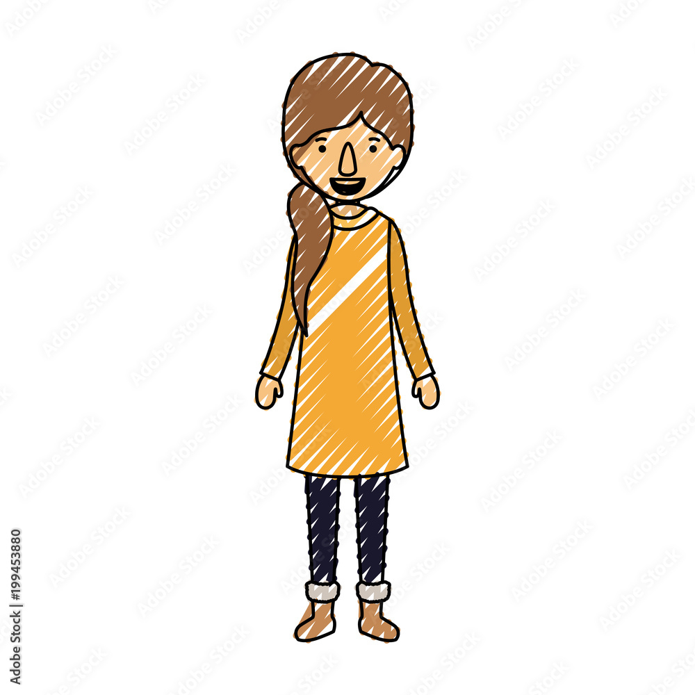 young woman with winter clothes young woman with winter clothes