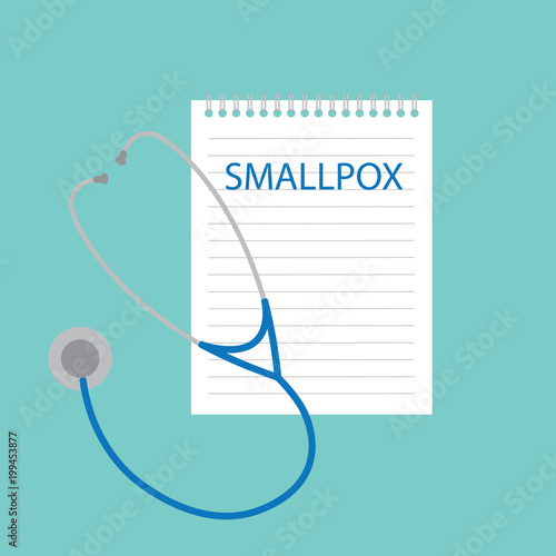 smallpox disease written in notebook- vector illustration