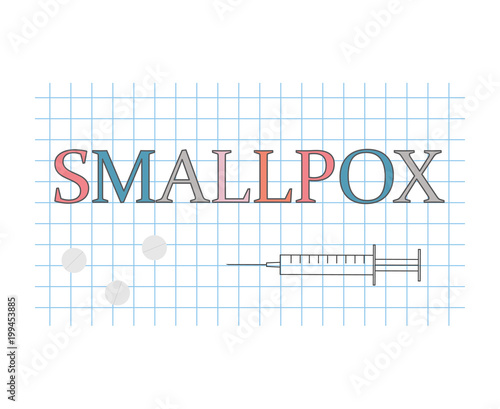 smallpox word on checkered paper sheet- vector illustration